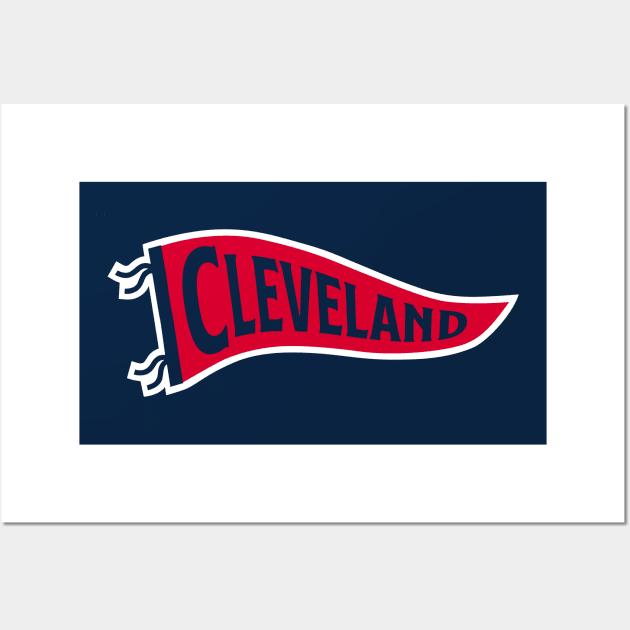 Cleveland Pennant - Navy Wall Art by KFig21